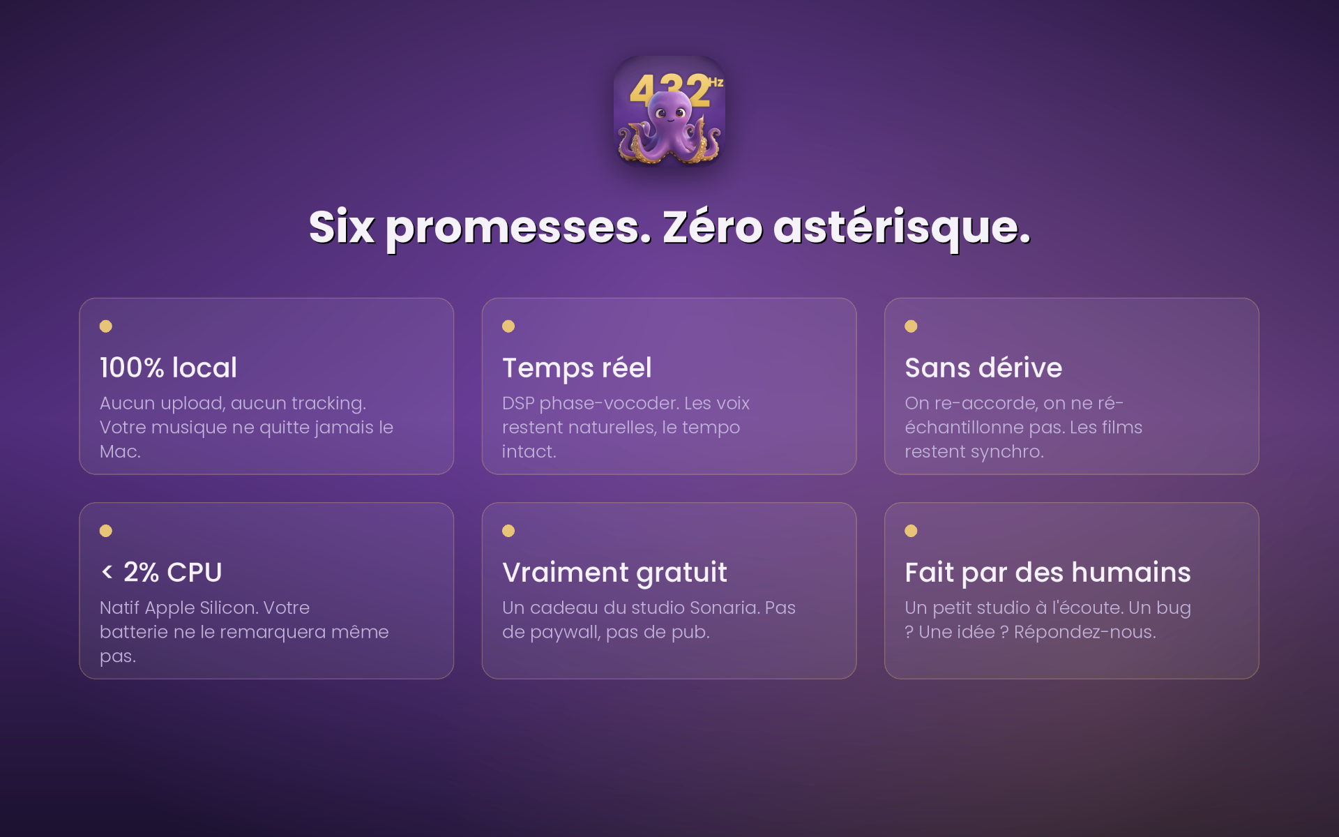 Six promesses. Zéro astérisque